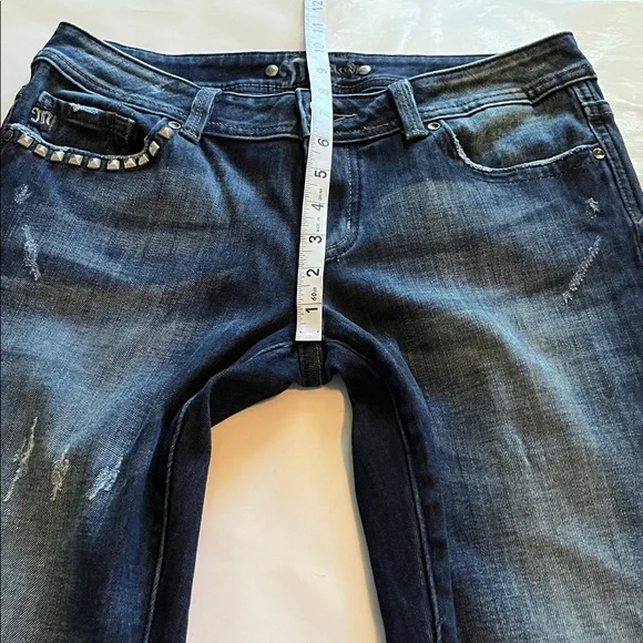 Miss Me Rivet Studded Pockets Low Rise Bootcut Size 28 - Picture 6 of 16